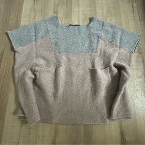 The Elder Statesman Women's Two-Tone Sweater Poncho